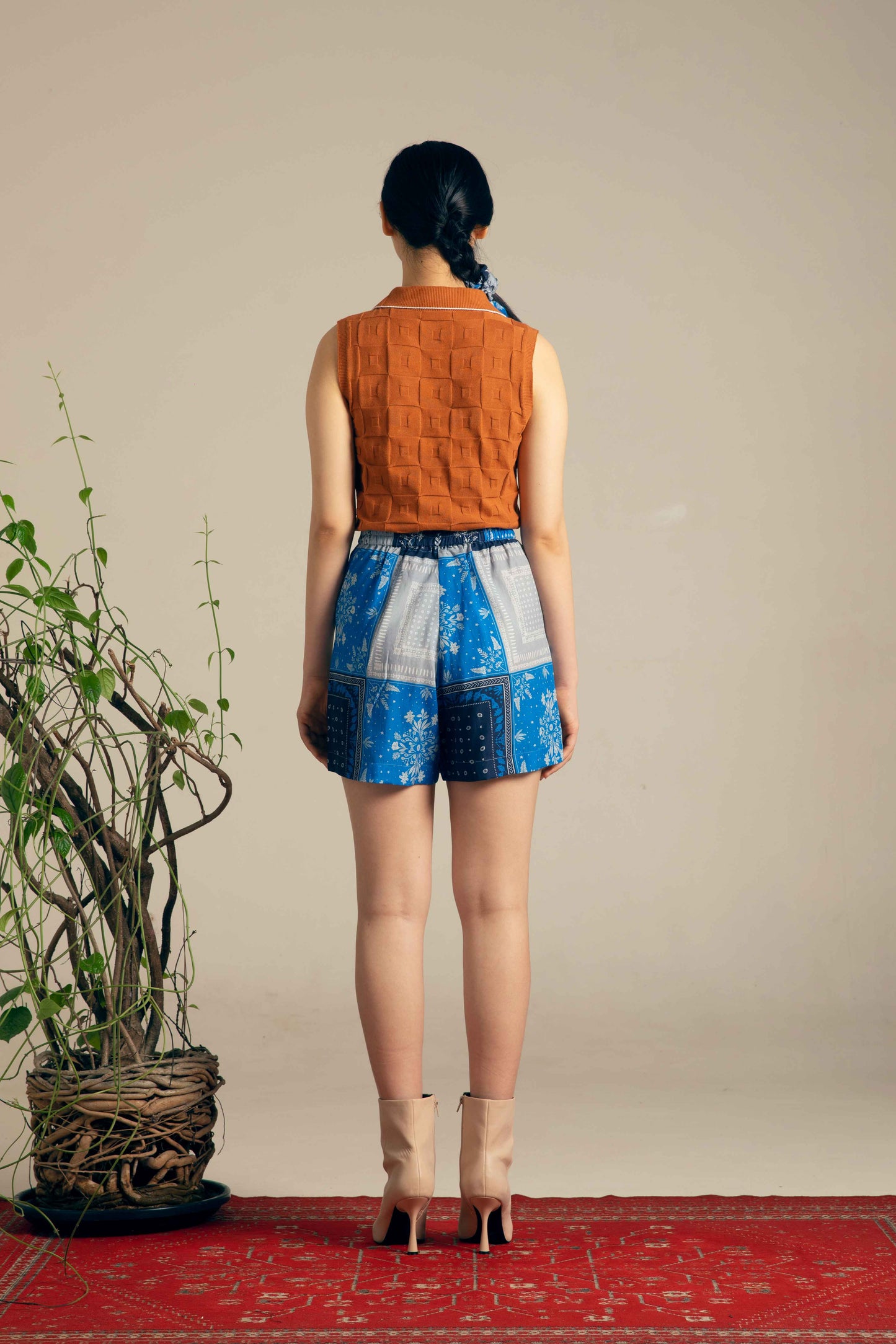 バンダナ柄パッチワーク風ショートパンツ