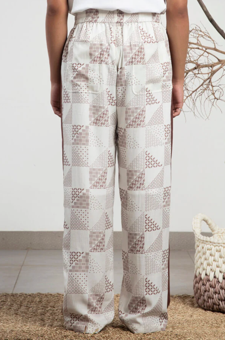 ルームウェア パッチワークプリントパンツ