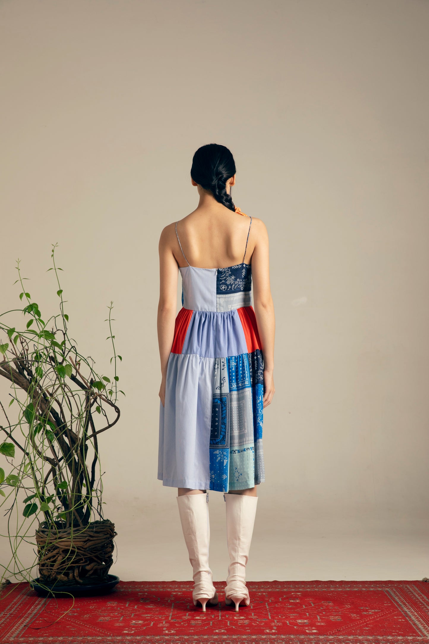 パッチワークキャミワンピース