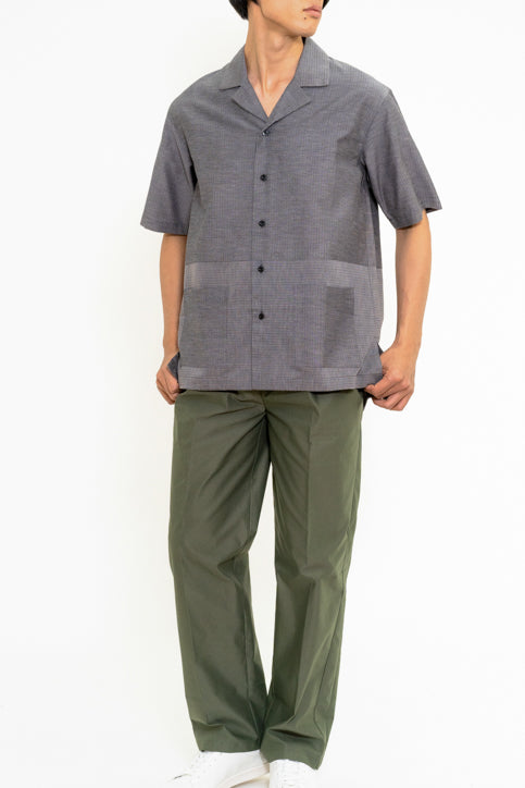 オープンカラーシャツ(グレーブラウン)