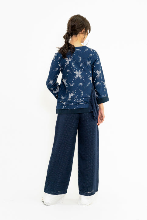 アシンメトリー切り替えフレアトップス