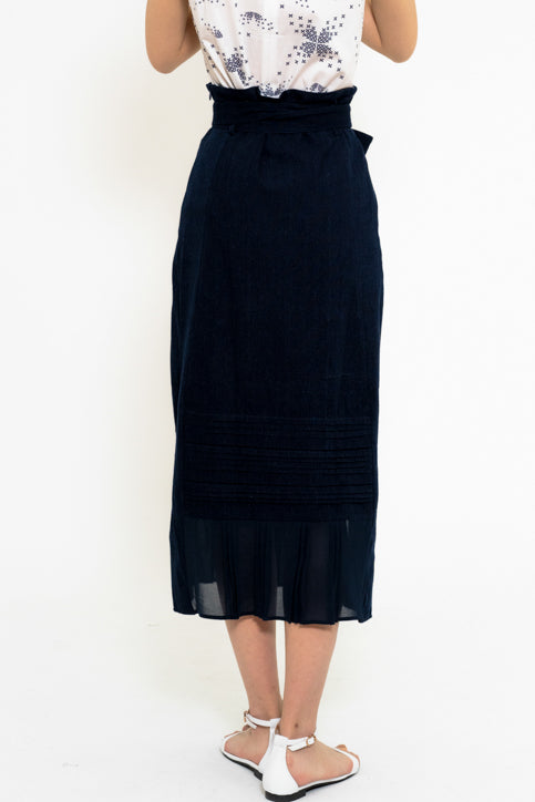 ネイビーミディスカート