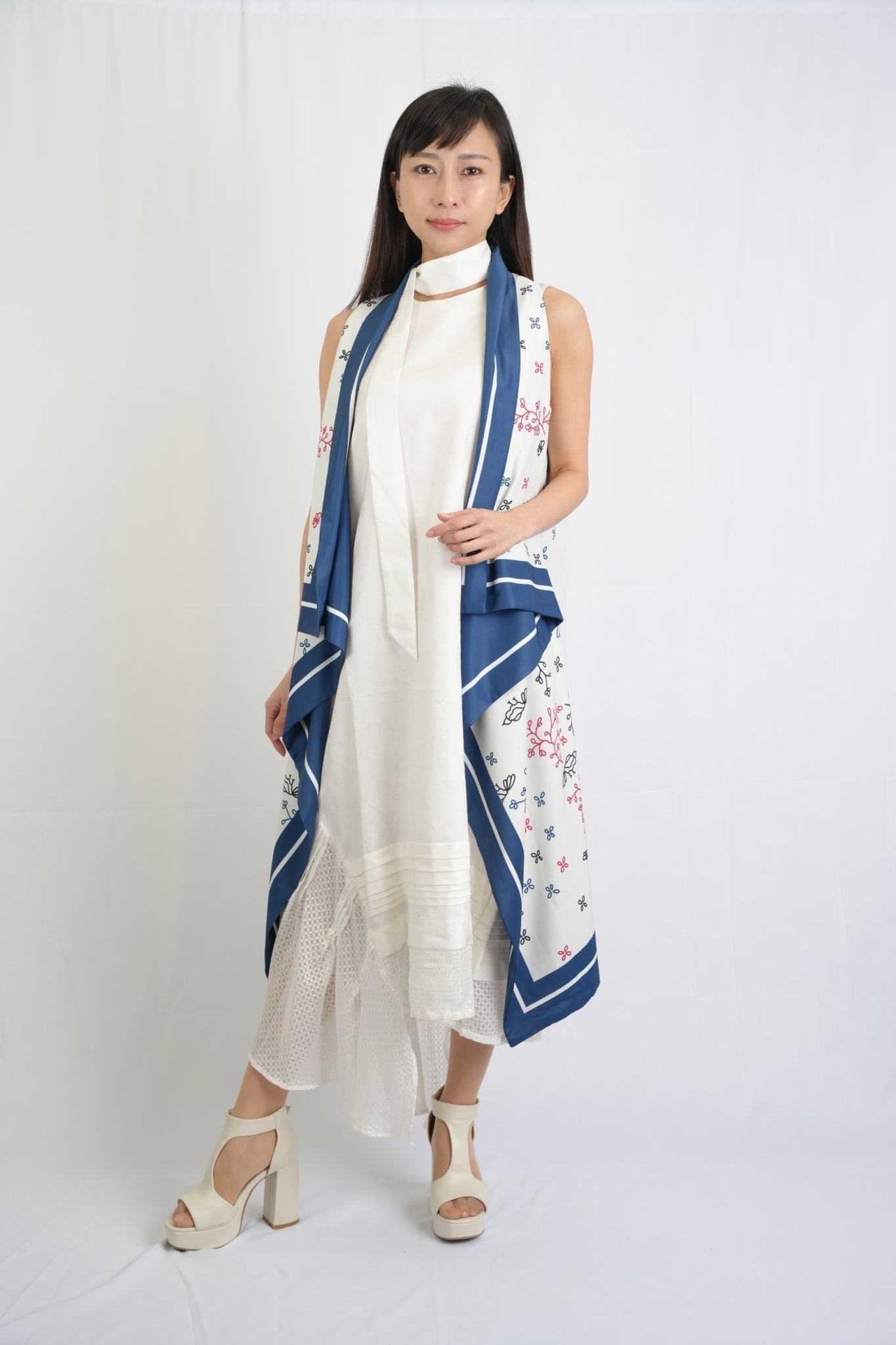 #02 ロングジレ フェミニンホワイト