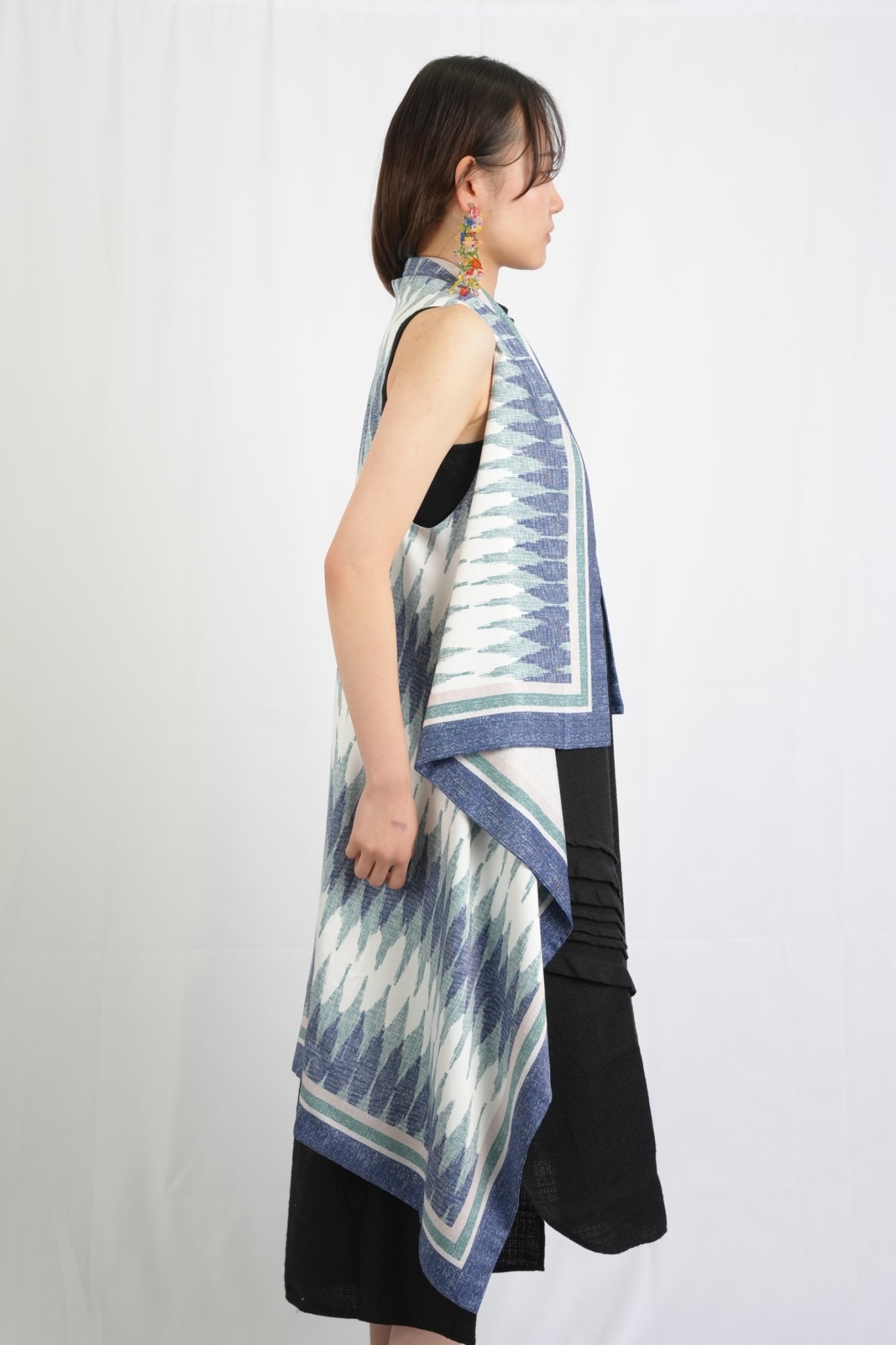 #05 ロングジレ ボーダーライトブルー