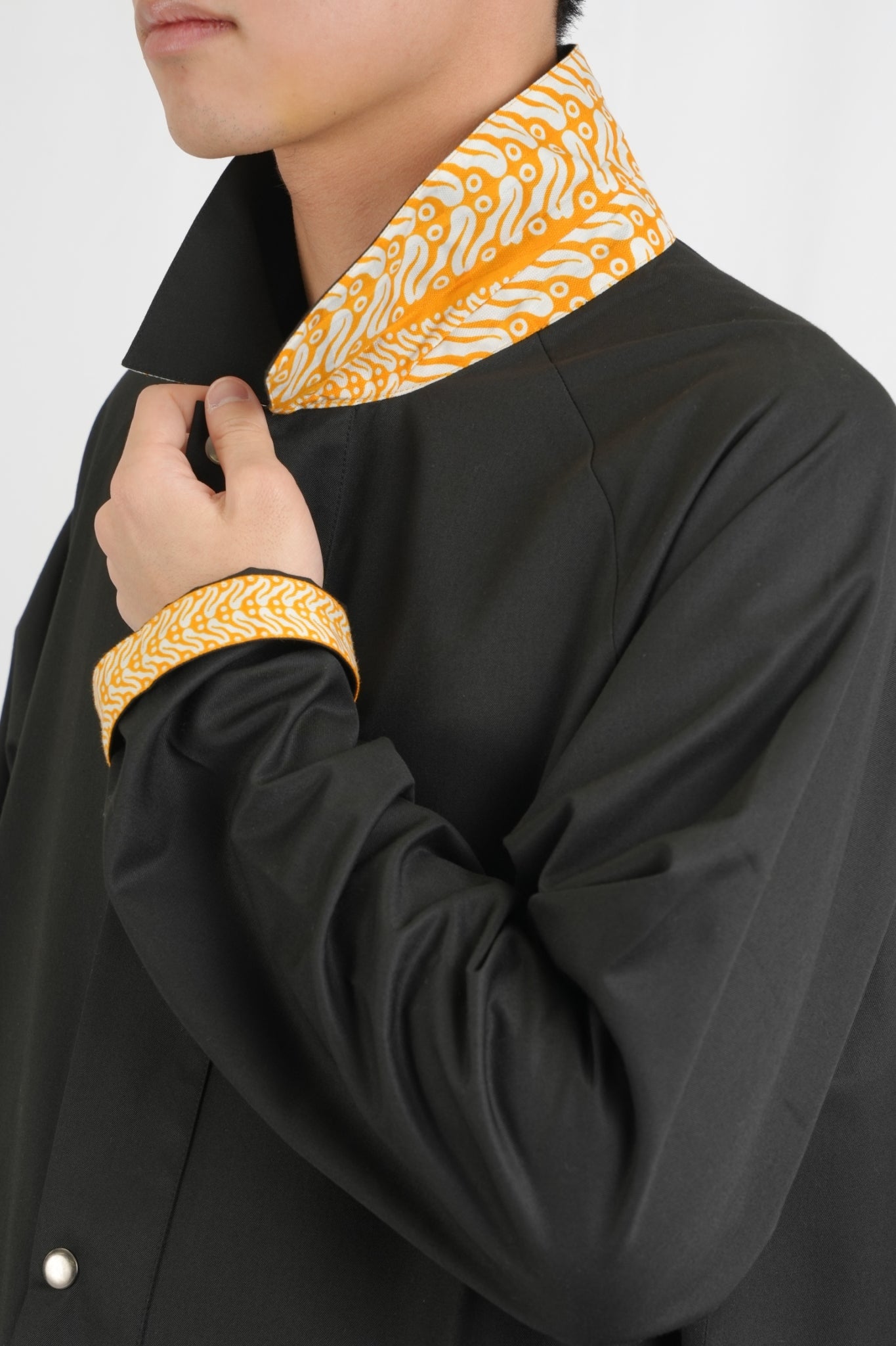 ワンポイントカフ ロングシャツコート