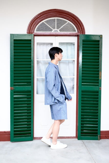 バティック柄オリエンタルショートパンツ(ブルー)