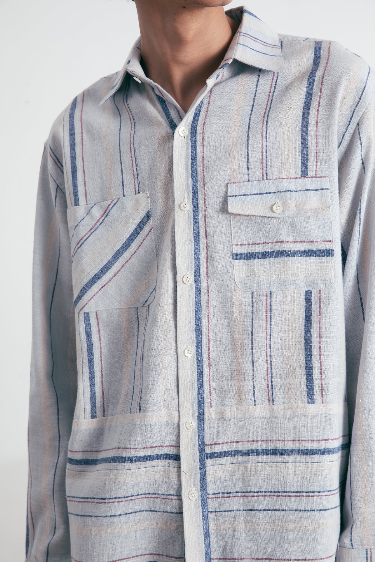 ボーダーシャツジャケット