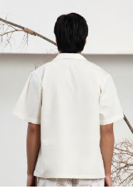 ナチュラルオープンカラー半袖シャツ(ホワイト)