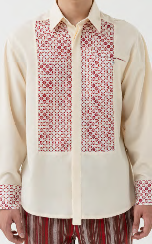 切り替えパターンシャツ