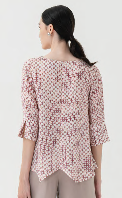 フロントギャザー7部丈トップス