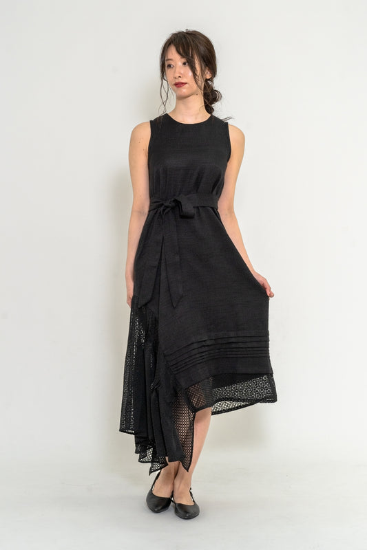 Asymmetry Tuck Dress