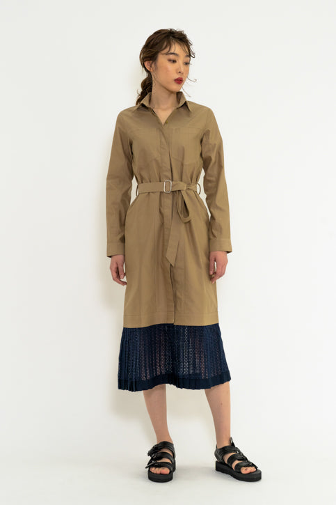 Hem Pleats Dress Coat