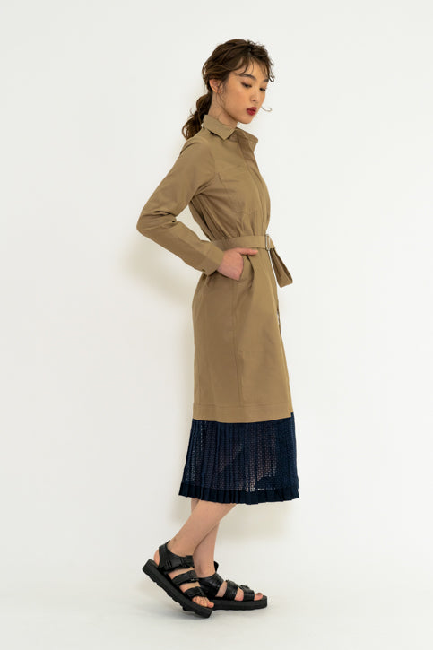 Hem Pleats Dress Coat