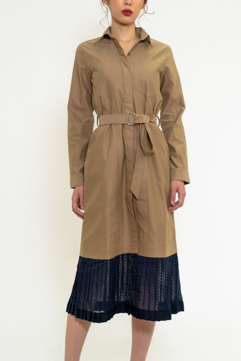 Hem Pleats Dress Coat