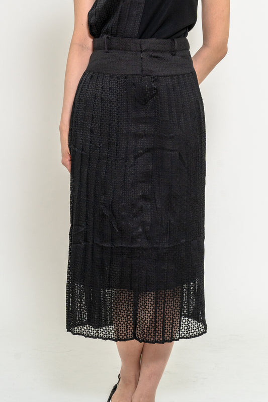 Two-tone Pleats Skirt