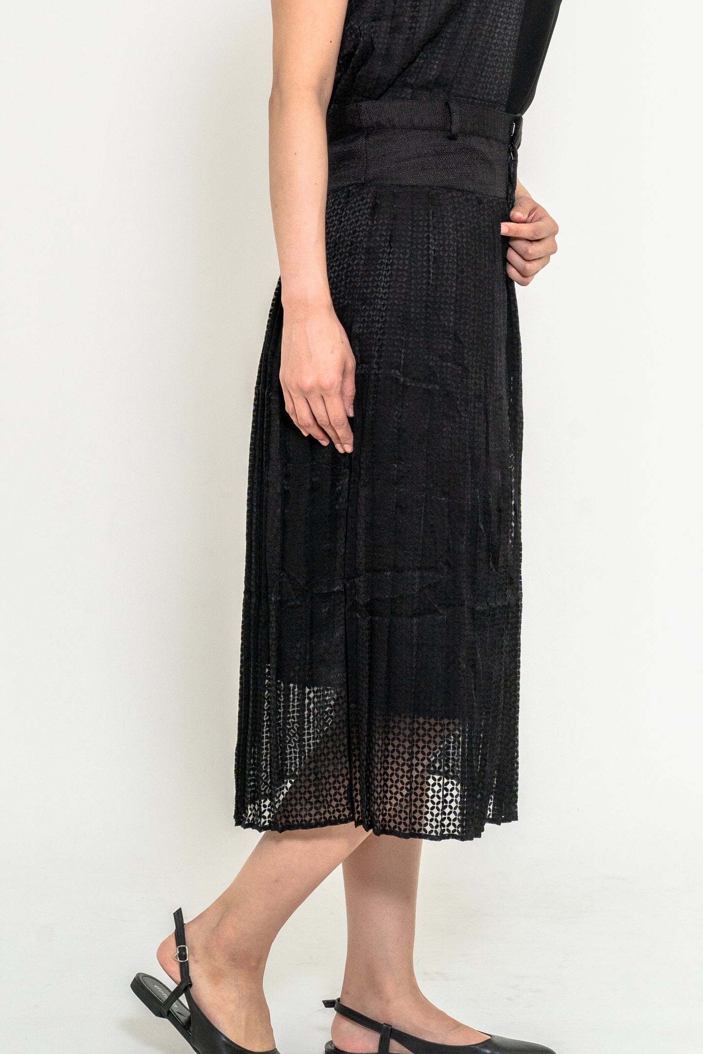 Two-tone Pleats Skirt