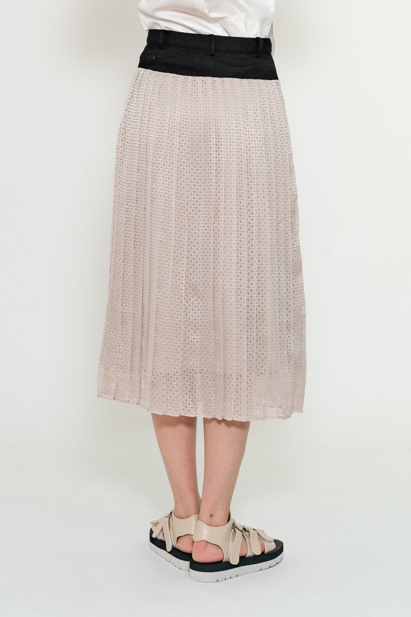 Two-Tone Pleats Skirt