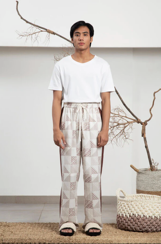 ルームウェア パッチワークプリントパンツ