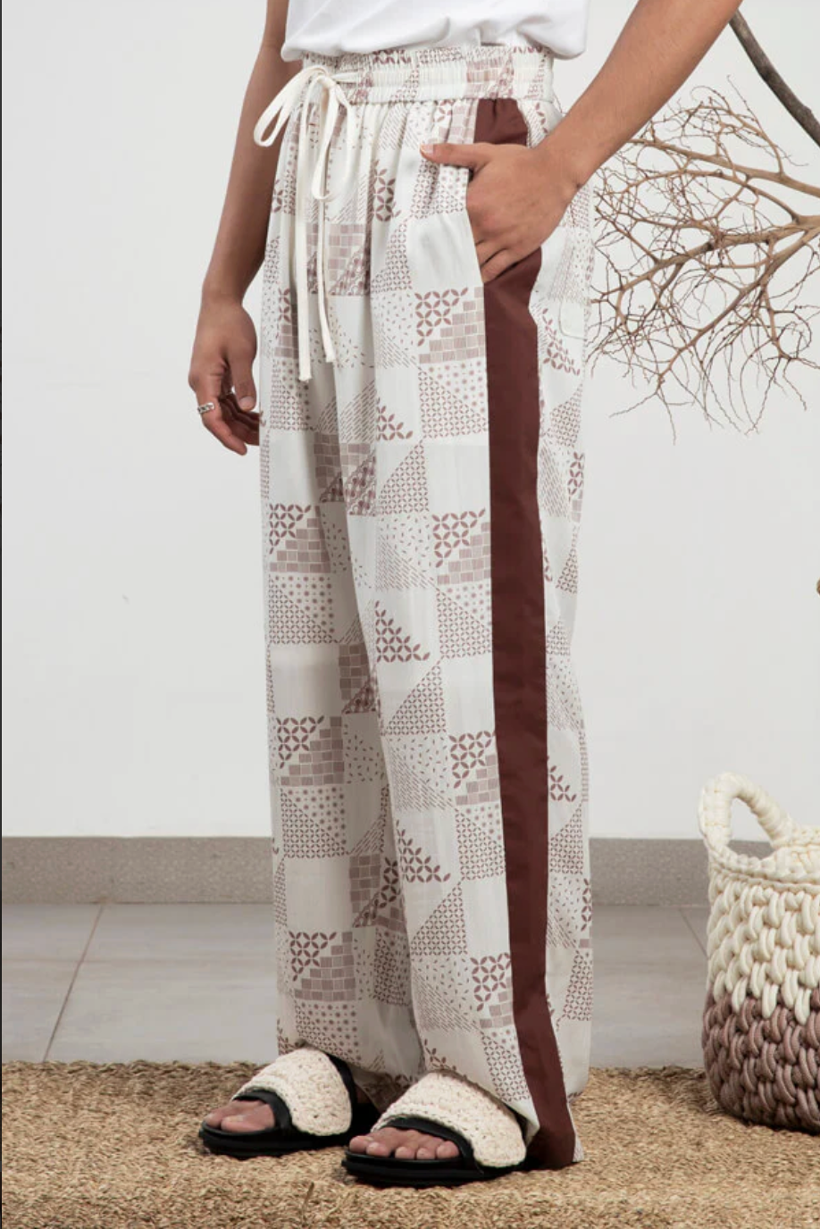 ルームウェア パッチワークプリントパンツ