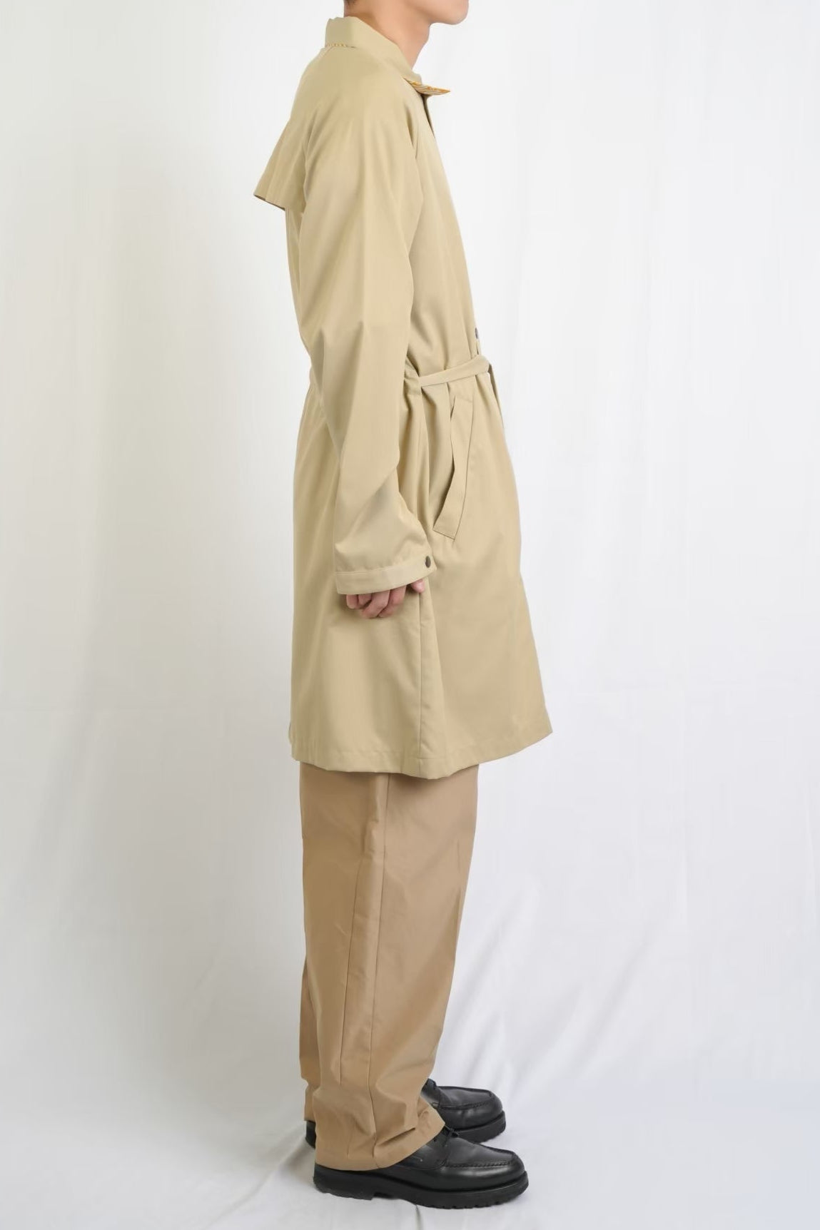 ベルト付きステンカラーコート