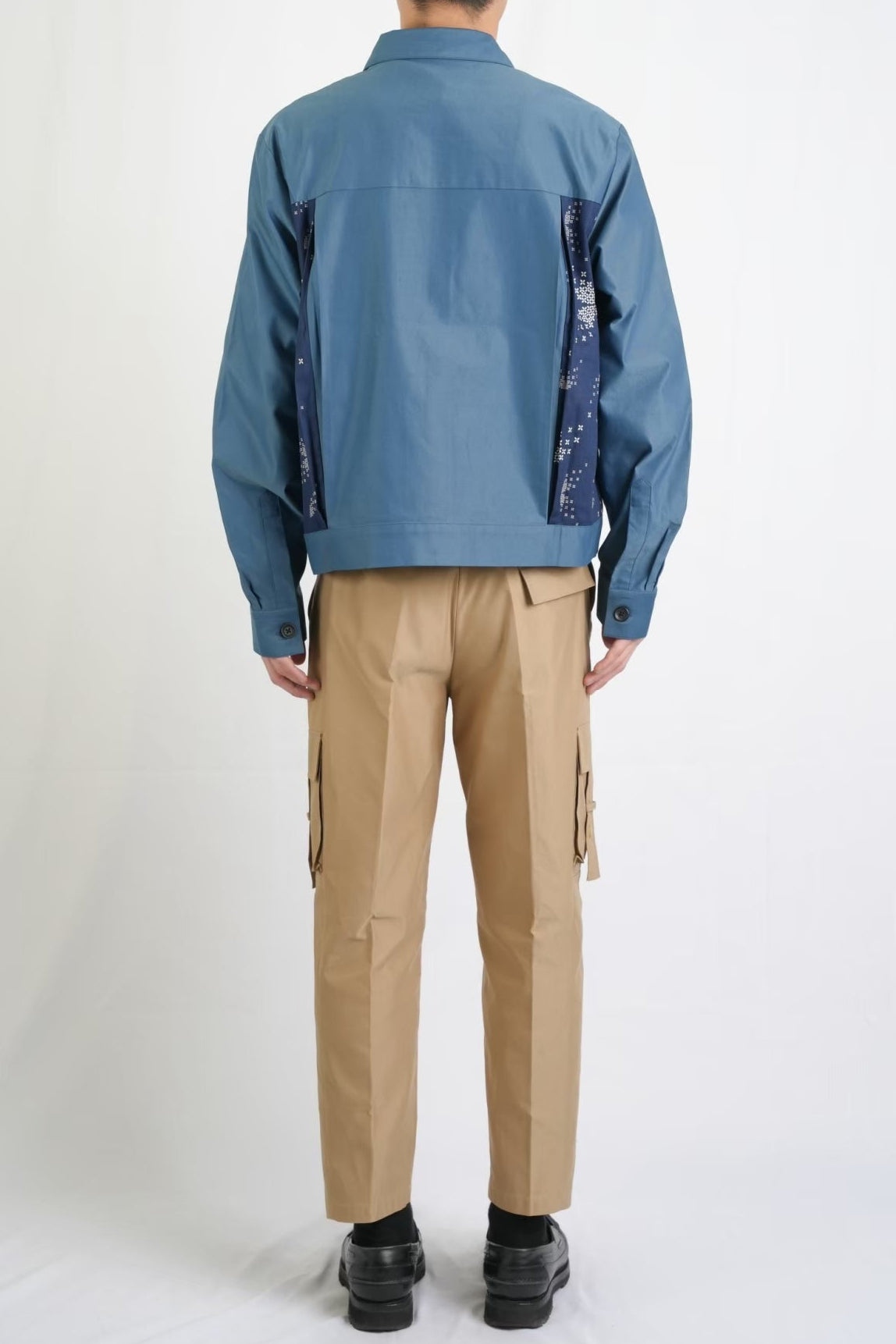 バティック柄ポケットチノジャケット(ネイビー)