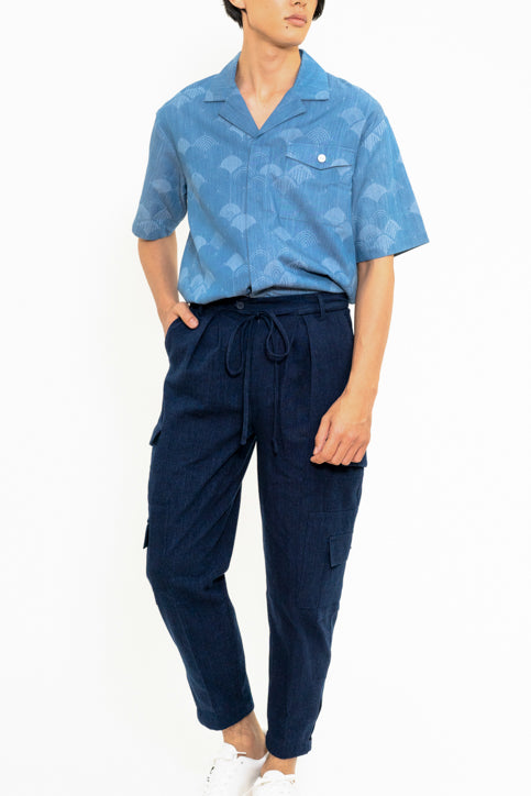 柄オープンカラーシャツ