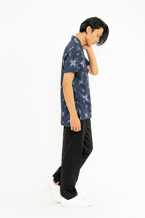 ドットテクスチャーオープンカラーシャツ