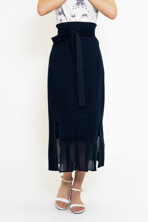 ネイビーミディスカート