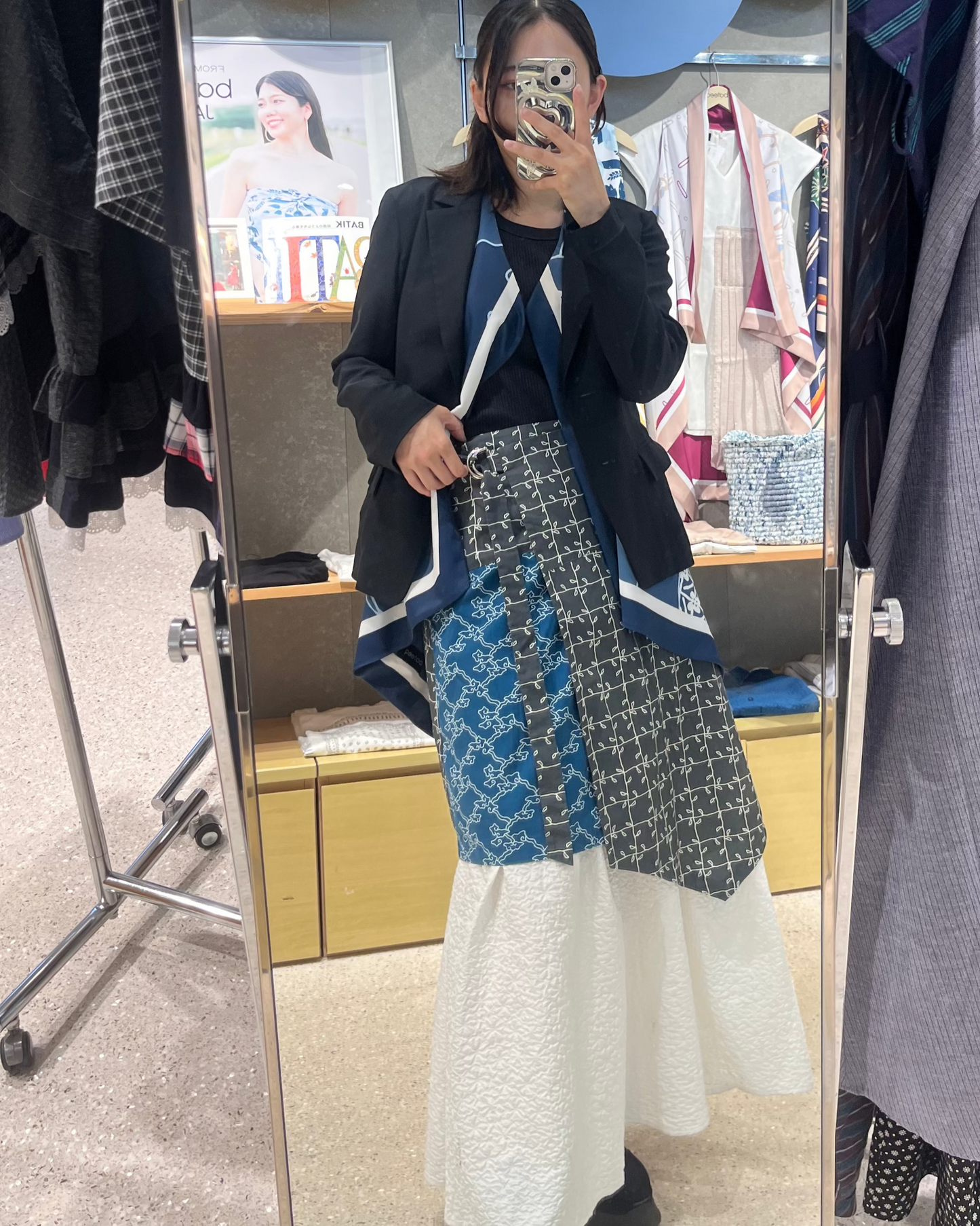 ボタニカルプリント ラップスカート