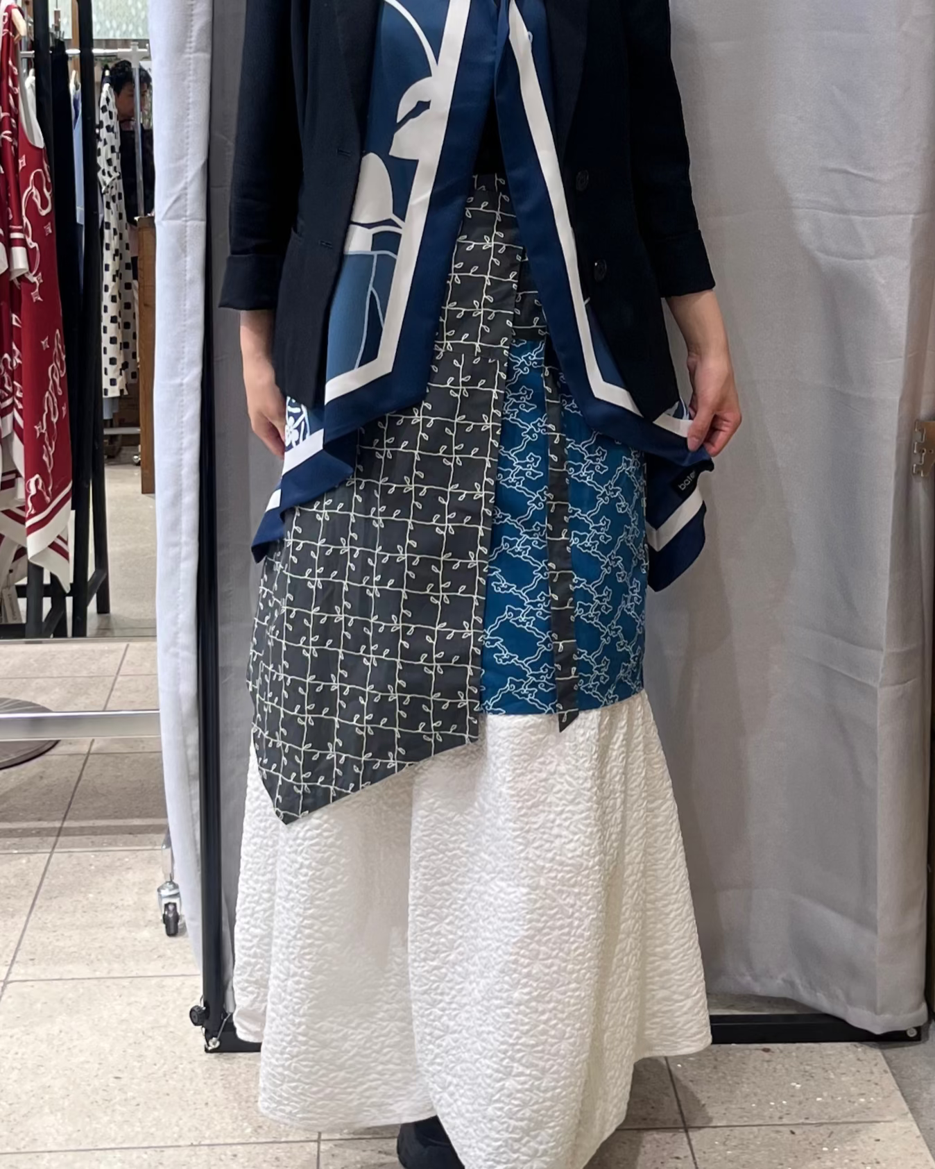 ボタニカルプリント ラップスカート