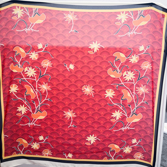 #17 スカーフ　レッドウェーブ