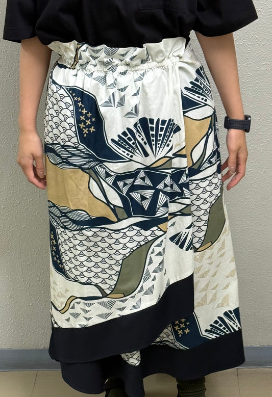 バティック柄レイヤードスカート