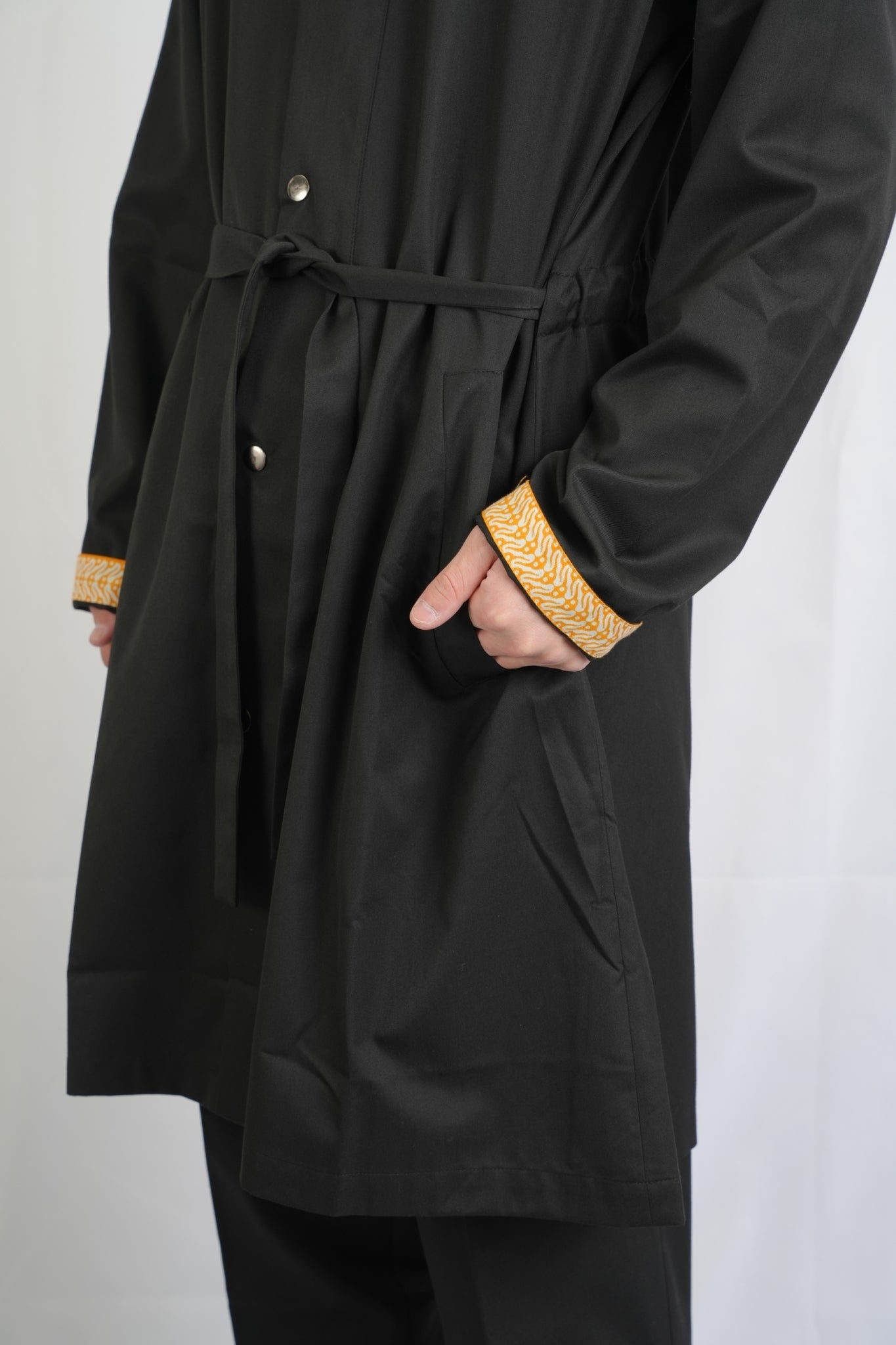 ワンポイントカフ ロングシャツコート