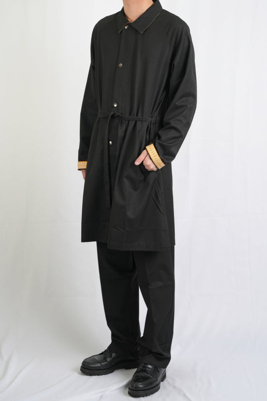 ワンポイントカフ ロングシャツコート