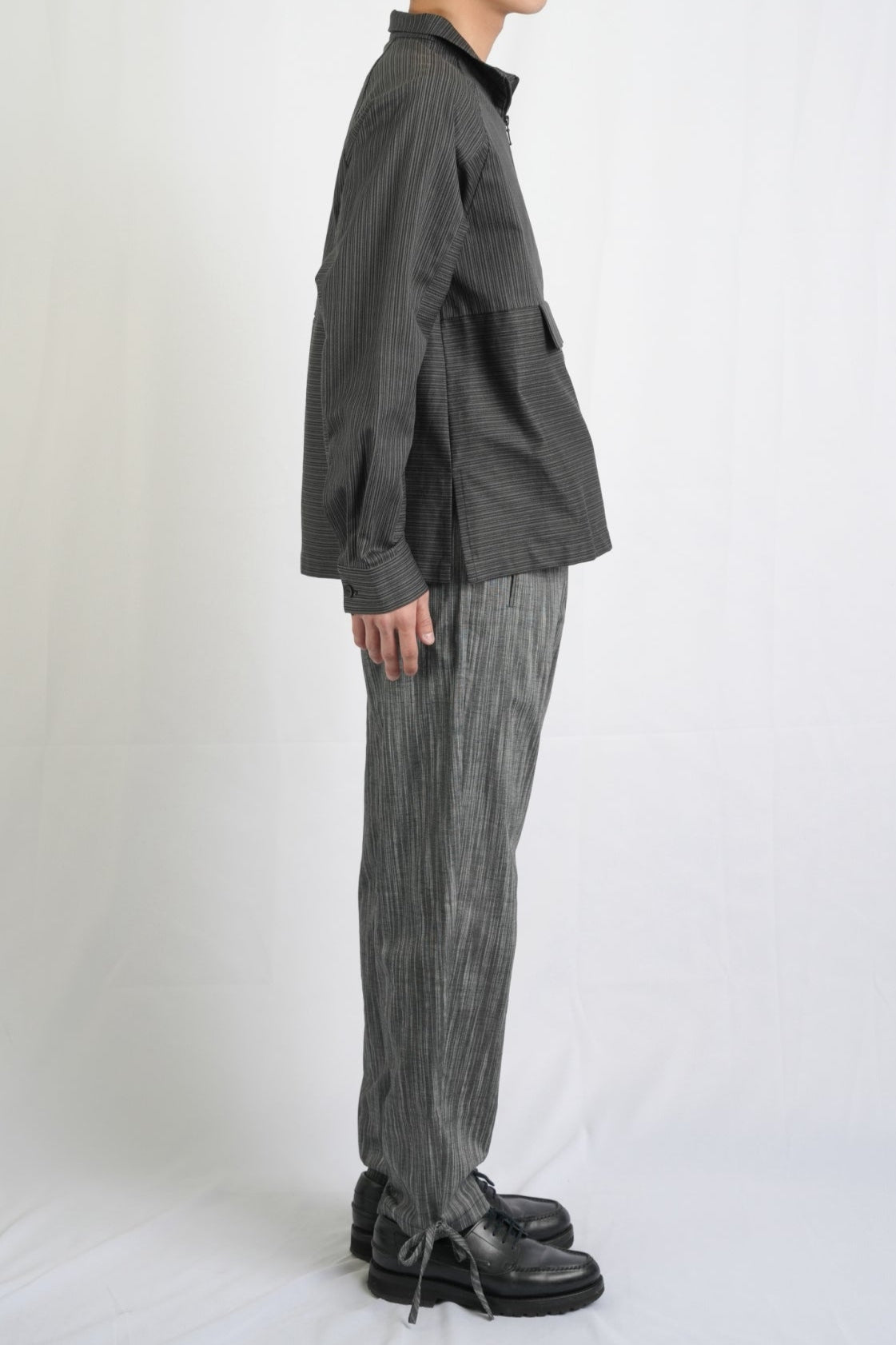 ストライプハーフジッププルオーバー