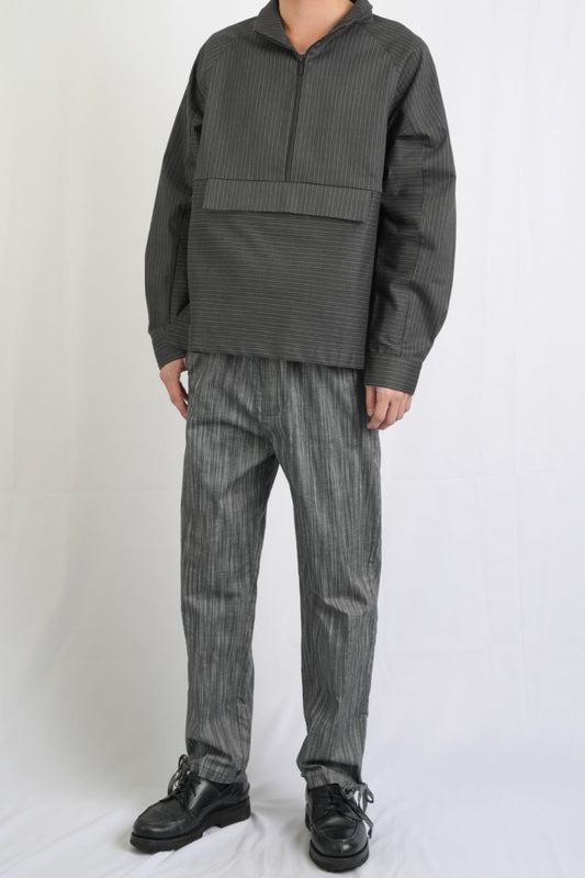 ストライプハーフジッププルオーバー