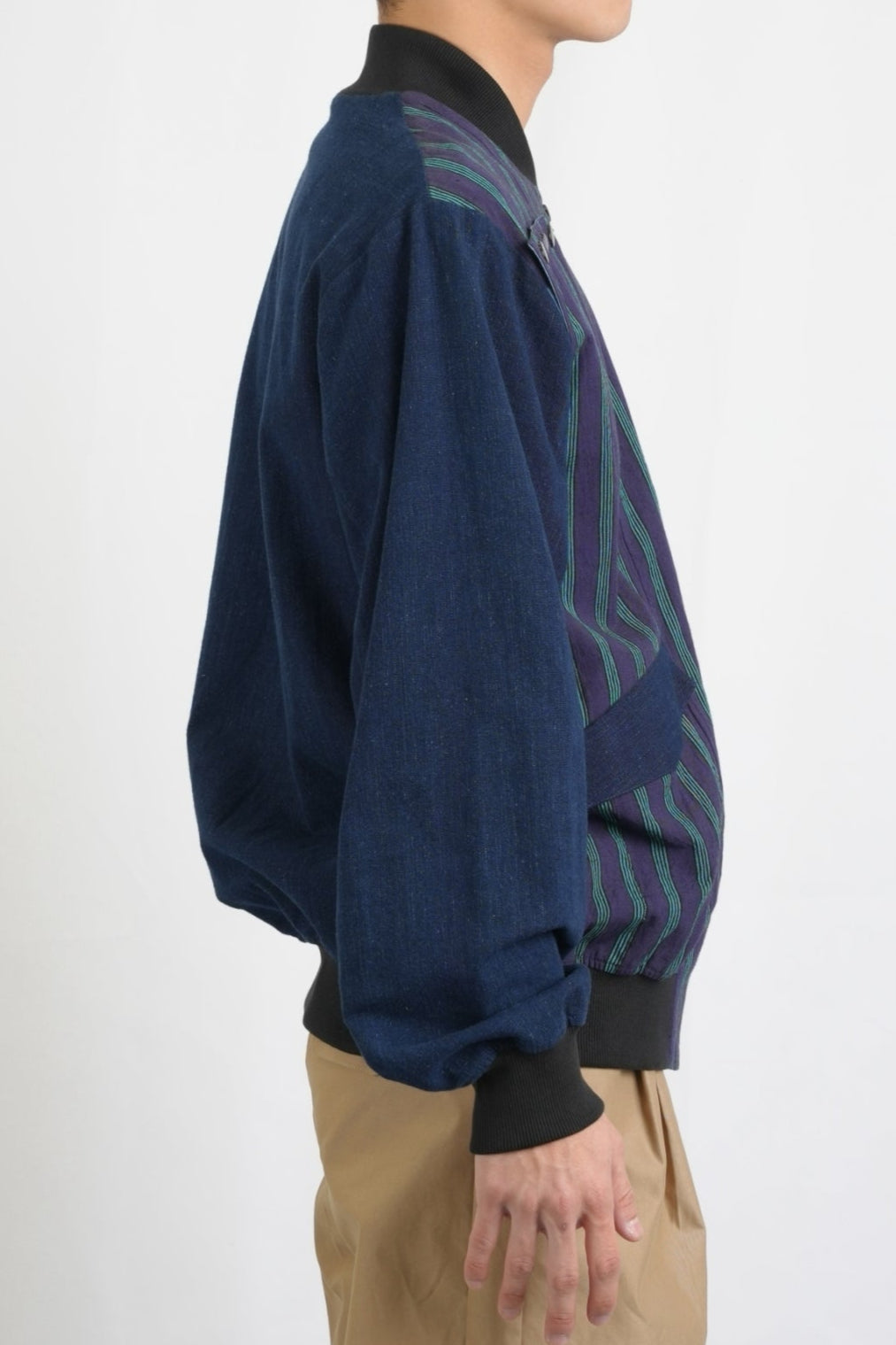 ストライプ切替 ボンバージャケット