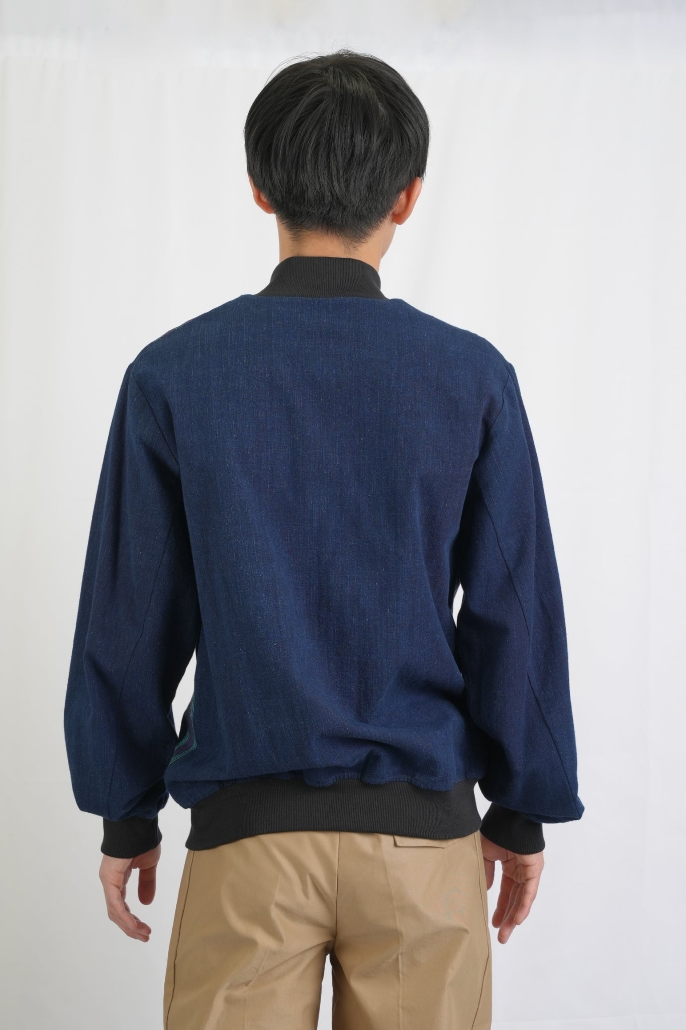 ストライプ切替 ボンバージャケット