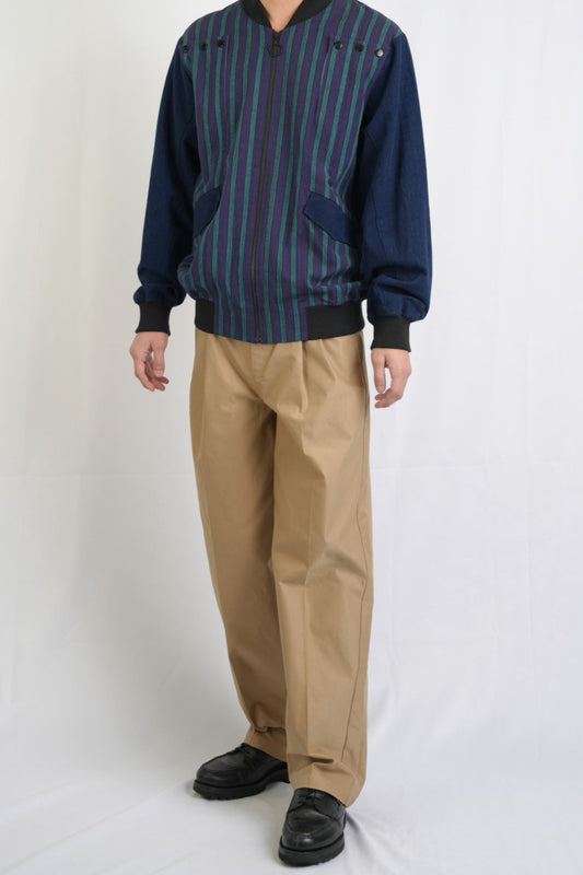 ストライプ切替 ボンバージャケット