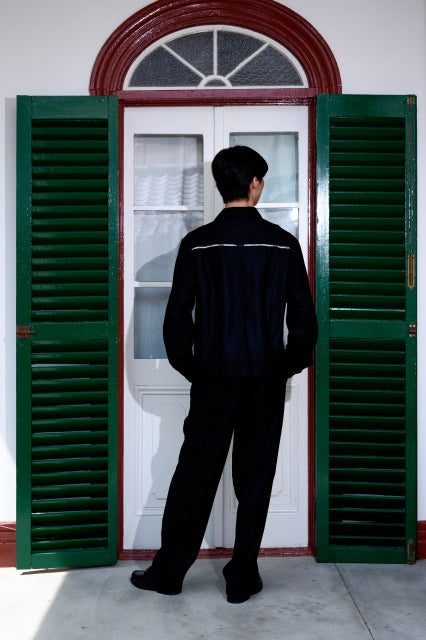 バティック柄フロントラインパンツ