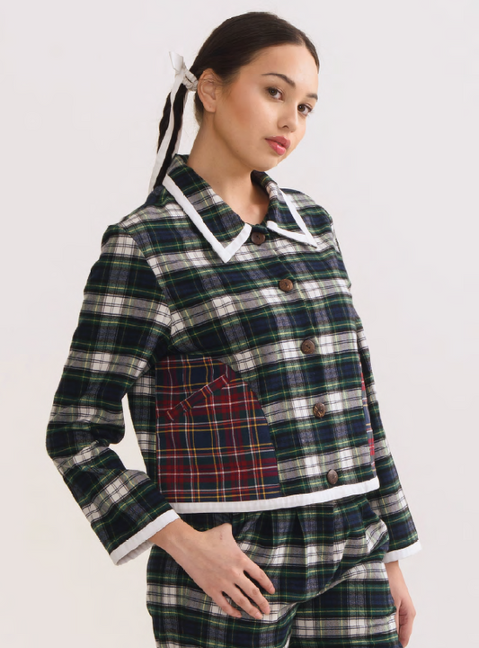 Tabitha Green Checked Crop Jacket