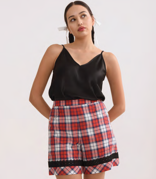 Tabitha Shorts Checked Red