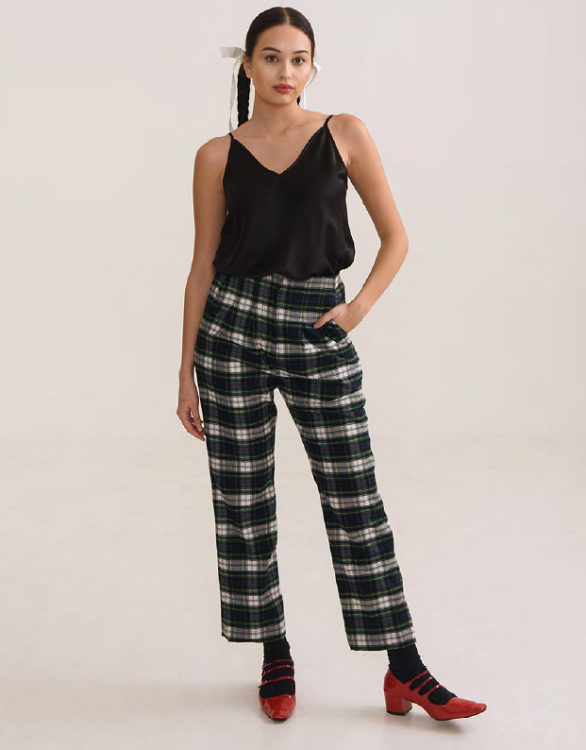 チェックワイドパンツ