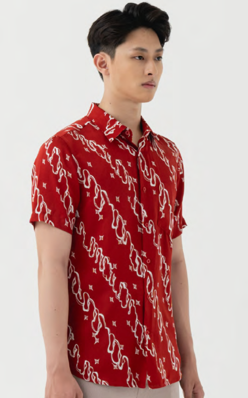 Men Shirt Parang Wiar Short Sleeve