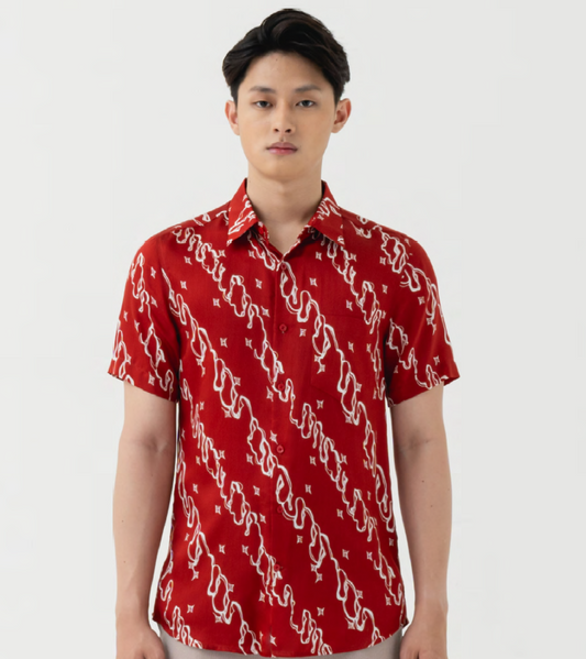 Men Shirt Parang Wiar Short Sleeve